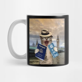 Cat Kitty Kitten Tourist In London Britain UK Funny Mug